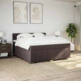 Slatted bed base with mattress Dark brown 200x200 cm