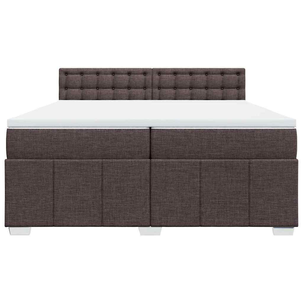 Slatted bed base with mattress Dark brown 200x200 cm