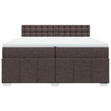 Slatted bed base with mattress Dark brown 200x200 cm