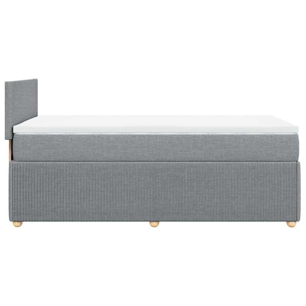 Sommier à lattes de lit avec matelas gris clair 80x200 cm tissu