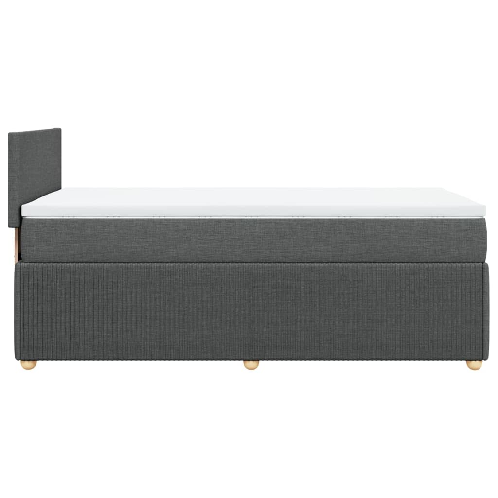 Slatted bed base with mattress Dark grey 80x200 cm Fabric