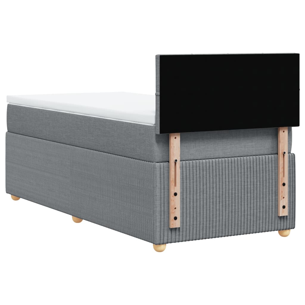 Sommier à lattes de lit avec matelas gris clair 80x200 cm tissu