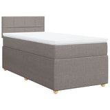 Slatted bed base with mattress Taupe 80x200 cm Fabric