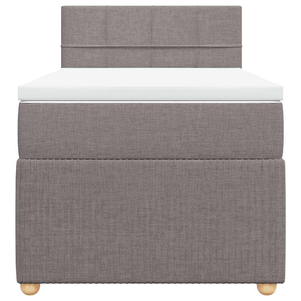 Slatted bed base with mattress Taupe 80x200 cm Fabric