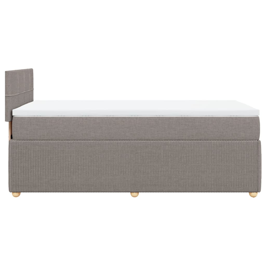 Slatted bed base with mattress Taupe 80x200 cm Fabric