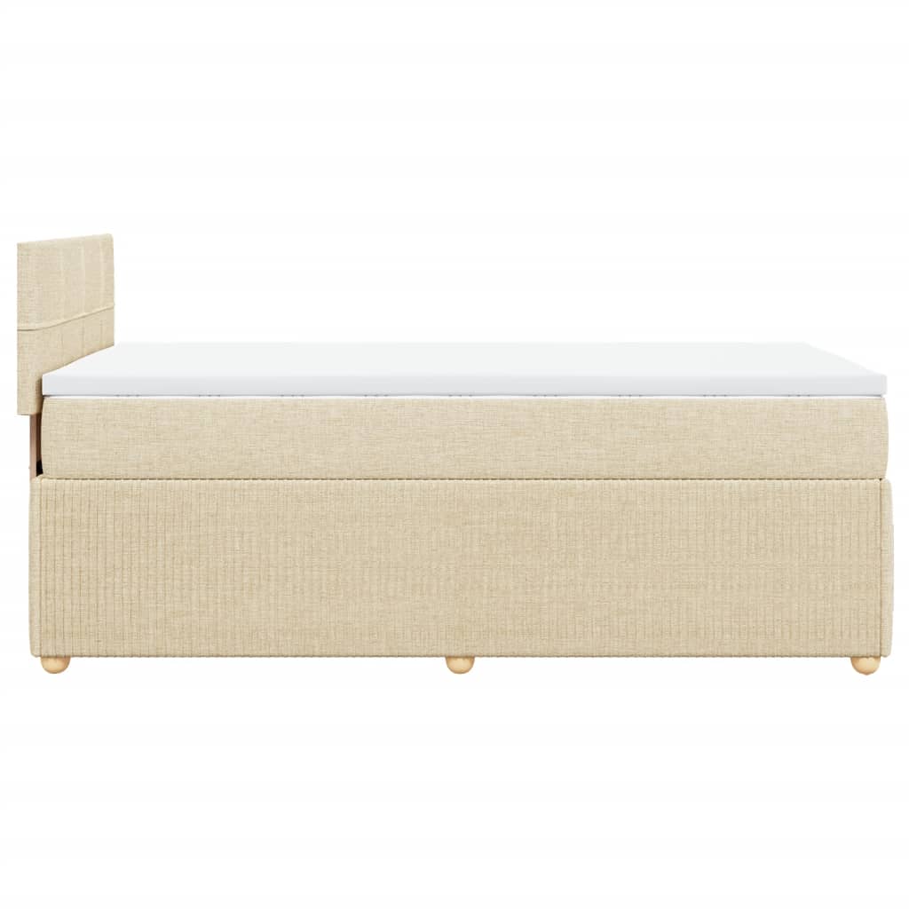 Bed slatted base with mattress Cream 80x200 cm Fabric