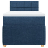 Slatted bed base with mattress Blue 80x200 cm Fabric