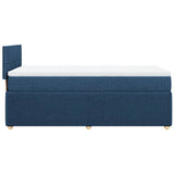 Slatted bed base with mattress Blue 80x200 cm Fabric