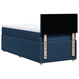 Slatted bed base with mattress Blue 80x200 cm Fabric