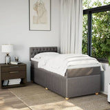 Slatted bed base with mattress Taupe 80x200 cm Fabric