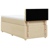 Bed slatted base with mattress Cream 80x200 cm Fabric