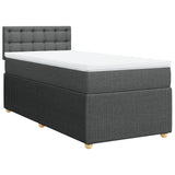 Slatted bed base with mattress Dark grey 80x200 cm Fabric