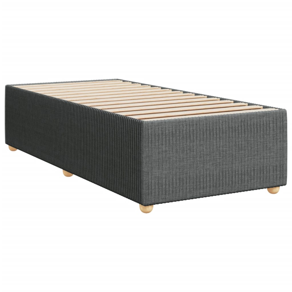 Slatted bed base with mattress Dark grey 80x200 cm Fabric