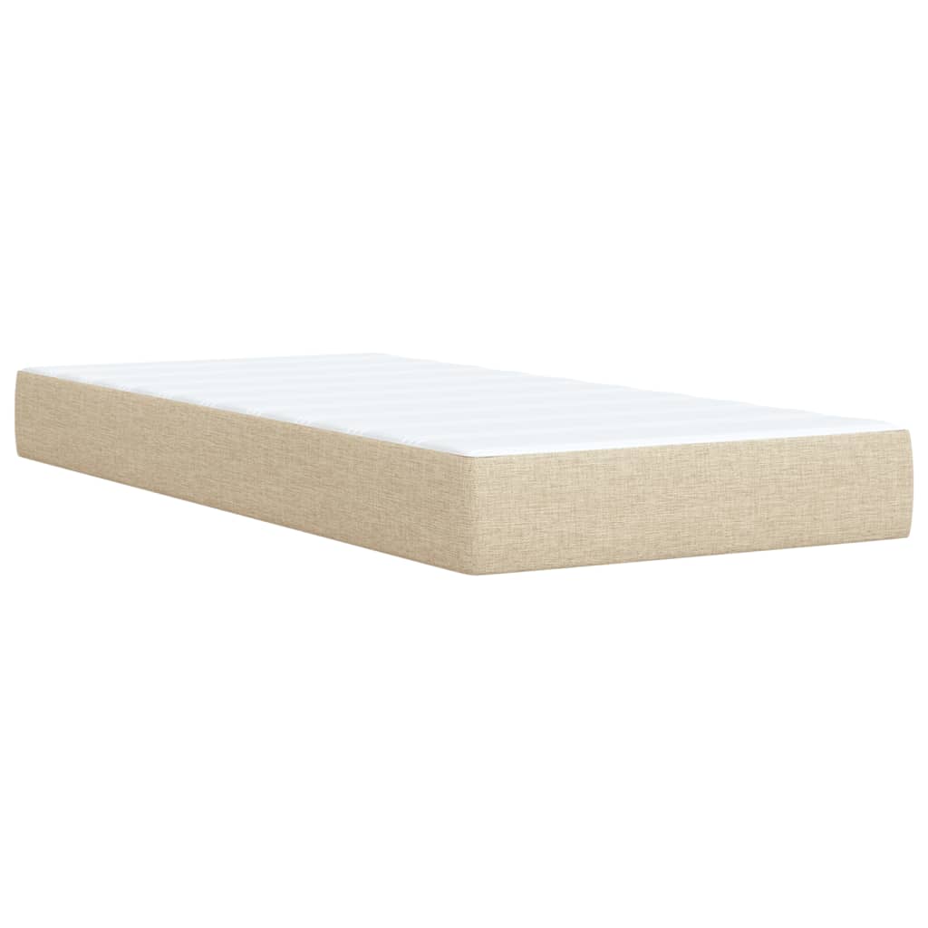 Bed slatted base with mattress Cream 80x200 cm Fabric