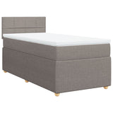 Slatted bed base with mattress Taupe 90x190 cm Fabric