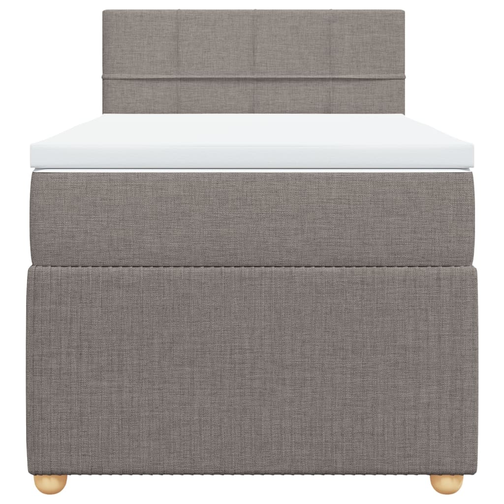 Slatted bed base with mattress Taupe 90x190 cm Fabric