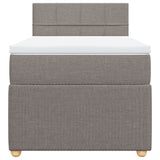 Slatted bed base with mattress Taupe 90x190 cm Fabric