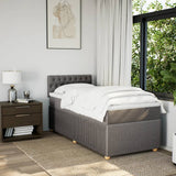 Slatted bed base with mattress Taupe 90x190 cm Fabric