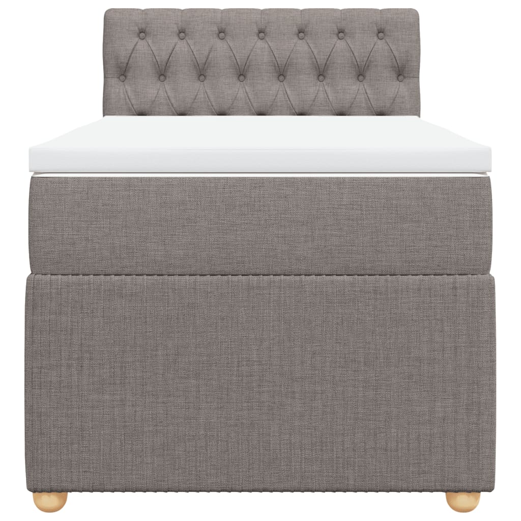 Slatted bed base with mattress Taupe 90x190 cm Fabric