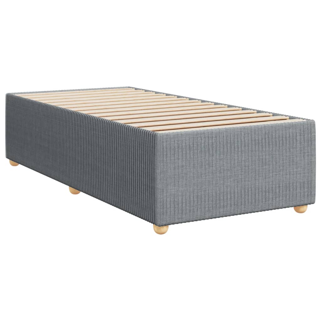 Slatted bed base with mattress Light grey 90x200 cm Fabric