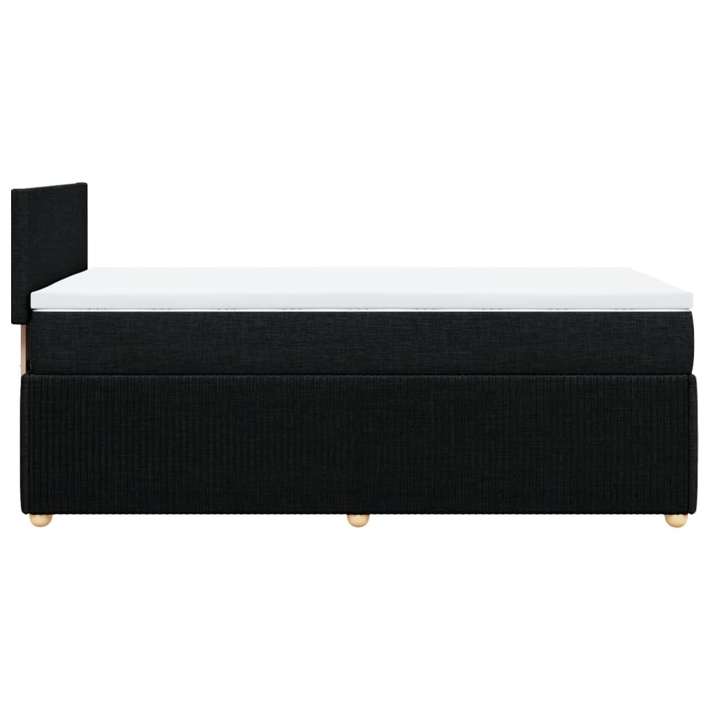 Sommier à lattes de lit avec matelas Noir 90x200 cm Tissu