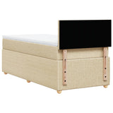 Sommier à lattes de lit avec matelas Crème 90x200 cm Tissu