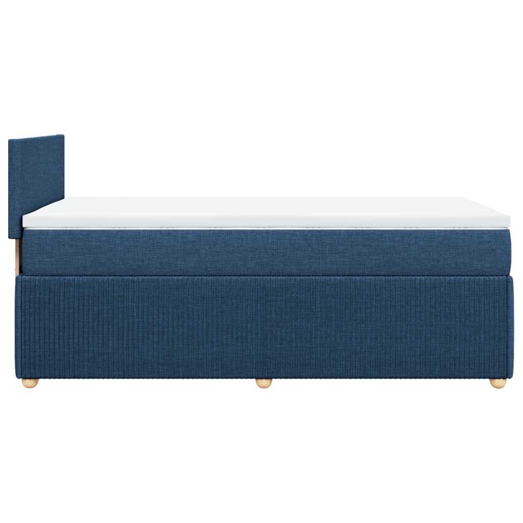 Slatted bed base with mattress Blue 90x200 cm Fabric