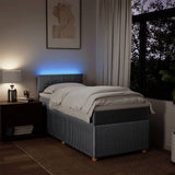 Slatted bed base with mattress Light grey 90x200 cm Fabric