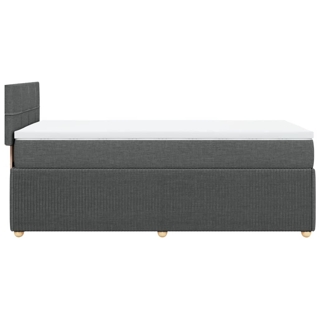 Sommier à lattes de lit avec matelas Gris foncé 90x200 cm Tissu