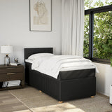 Slatted bed base with mattress Black 90x200 cm Fabric