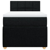 Slatted bed base with mattress Black 90x200 cm Fabric