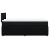 Slatted bed base with mattress Black 90x200 cm Fabric