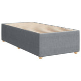 Slatted bed base with mattress Light grey 90x200 cm Fabric