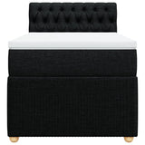 Slatted bed base with mattress Black 90x200 cm Fabric