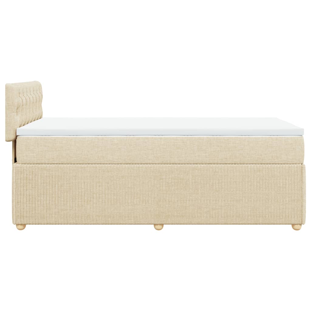 Sommier à lattes de lit avec matelas Crème 90x200 cm Tissu