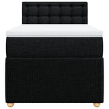 Slatted bed base with mattress Black 90x200 cm Fabric