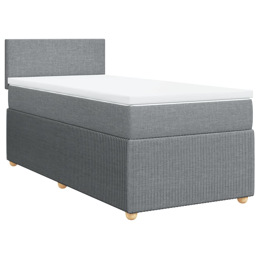 Sommier à lattes de lit avec matelas Gris clair 100x200cm Tissu