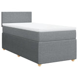 Sommier à lattes de lit avec matelas Gris clair 100x200cm Tissu