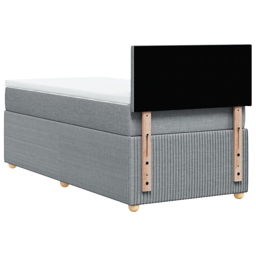 Sommier à lattes de lit avec matelas Gris clair 100x200cm Tissu