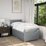 Slatted bed base with mattress Light grey 100x200cm Fabric