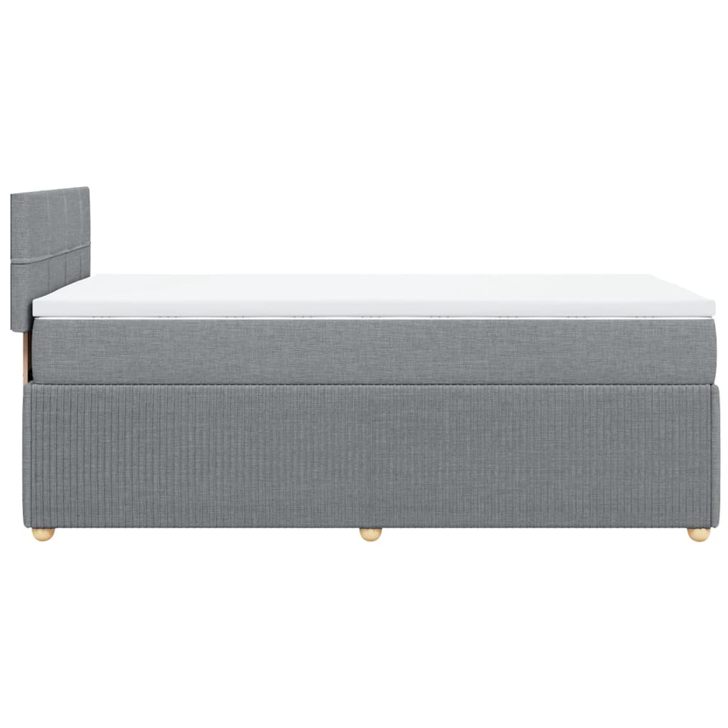 Slatted bed base with mattress Light grey 100x200cm Fabric