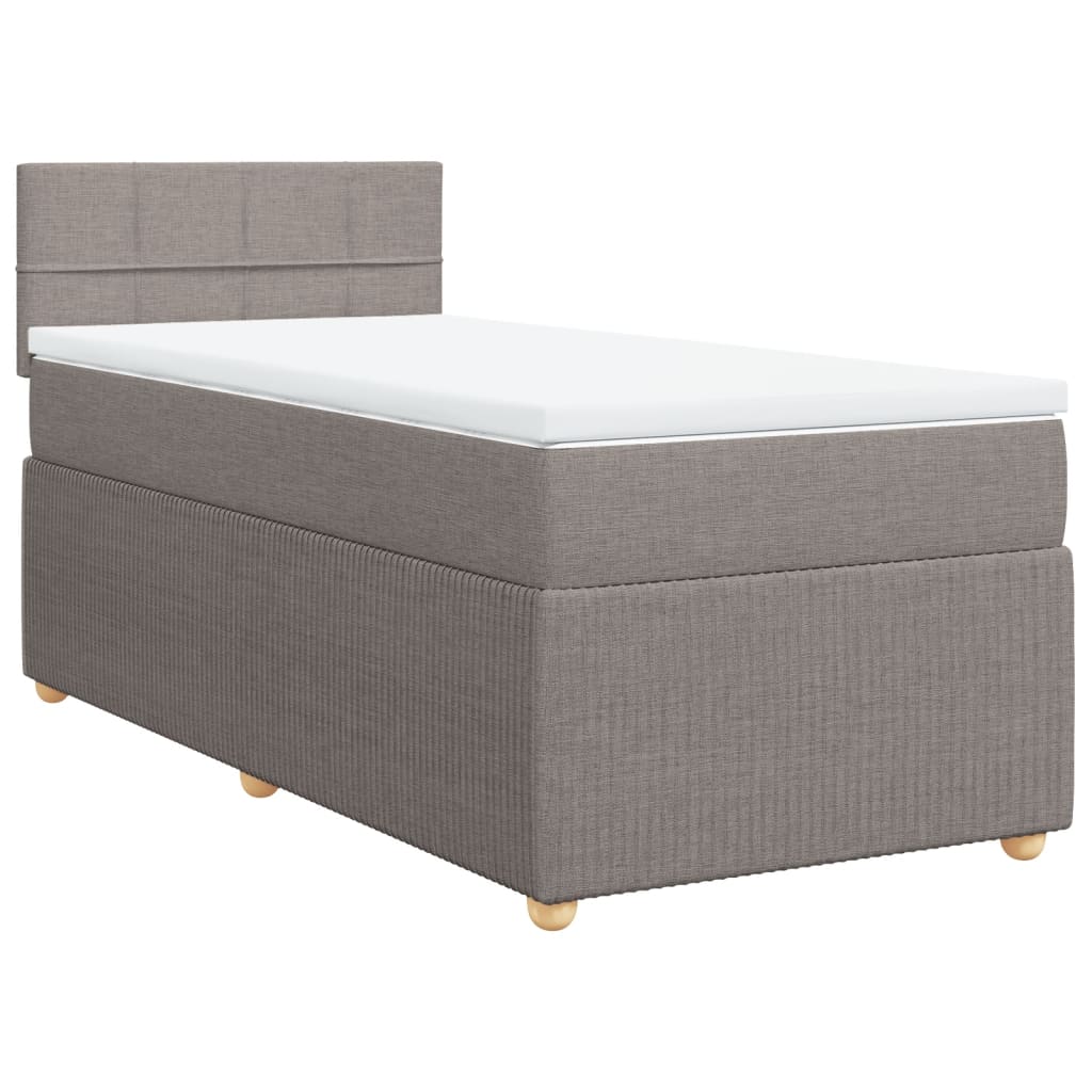 Sommier à lattes de lit avec matelas Taupe 100x200 cm Tissu