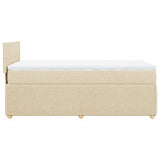 Bed slatted base with mattress Cream 100x200 cm Fabric