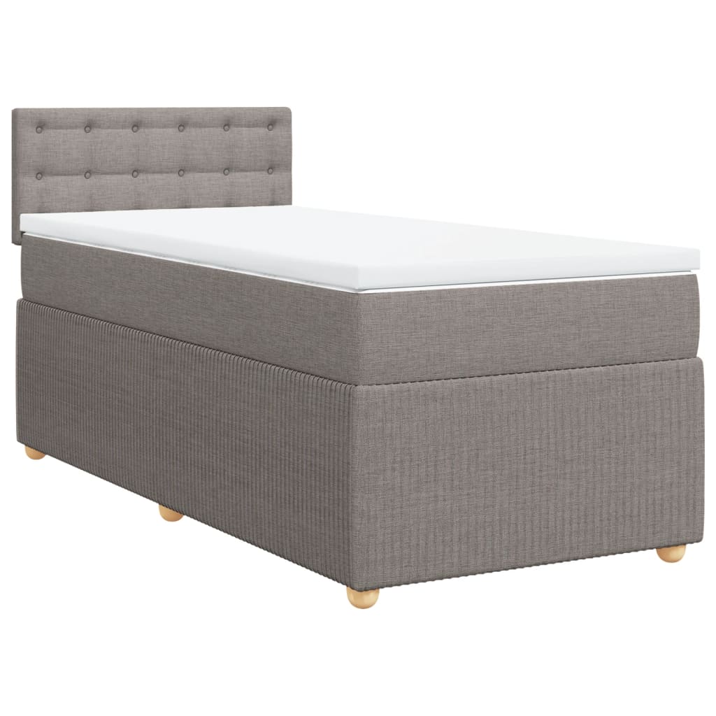 Sommier à lattes de lit avec matelas Taupe 100x200 cm Tissu