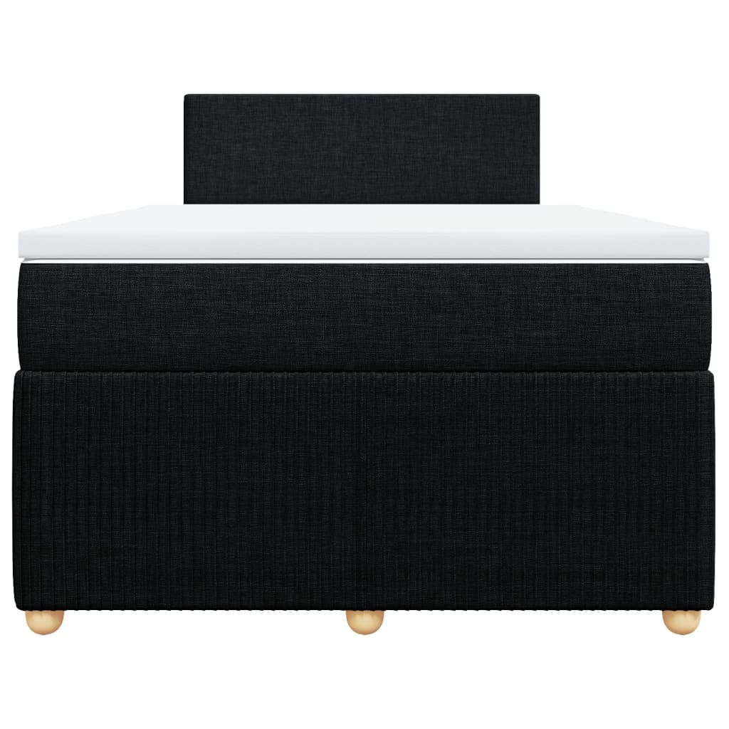 Slatted bed base with black mattress 120x190 cm fabric