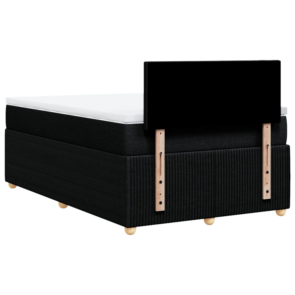 Slatted bed base with black mattress 120x190 cm fabric