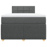 Slatted bed base with dark gray mattress 120x190cm fabric