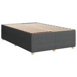 Slatted bed base with dark gray mattress 120x190cm fabric