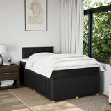 Slatted bed base with black mattress 120x190 cm fabric