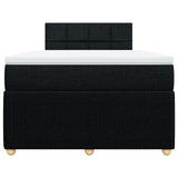 Slatted bed base with black mattress 120x190 cm fabric